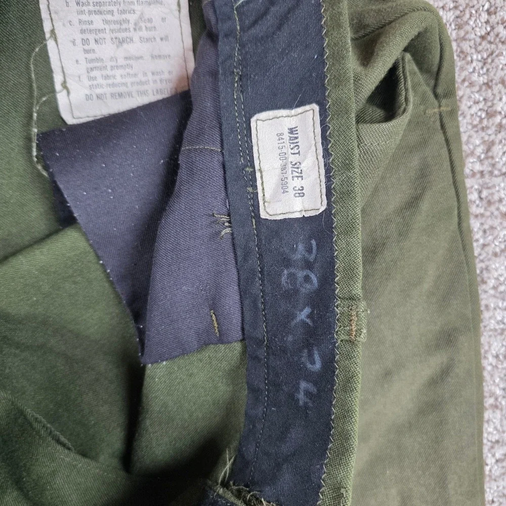 Vintage 1981 80s Terry Fire Resistant Trousers Mens 38x30 Green Aramid *READ*